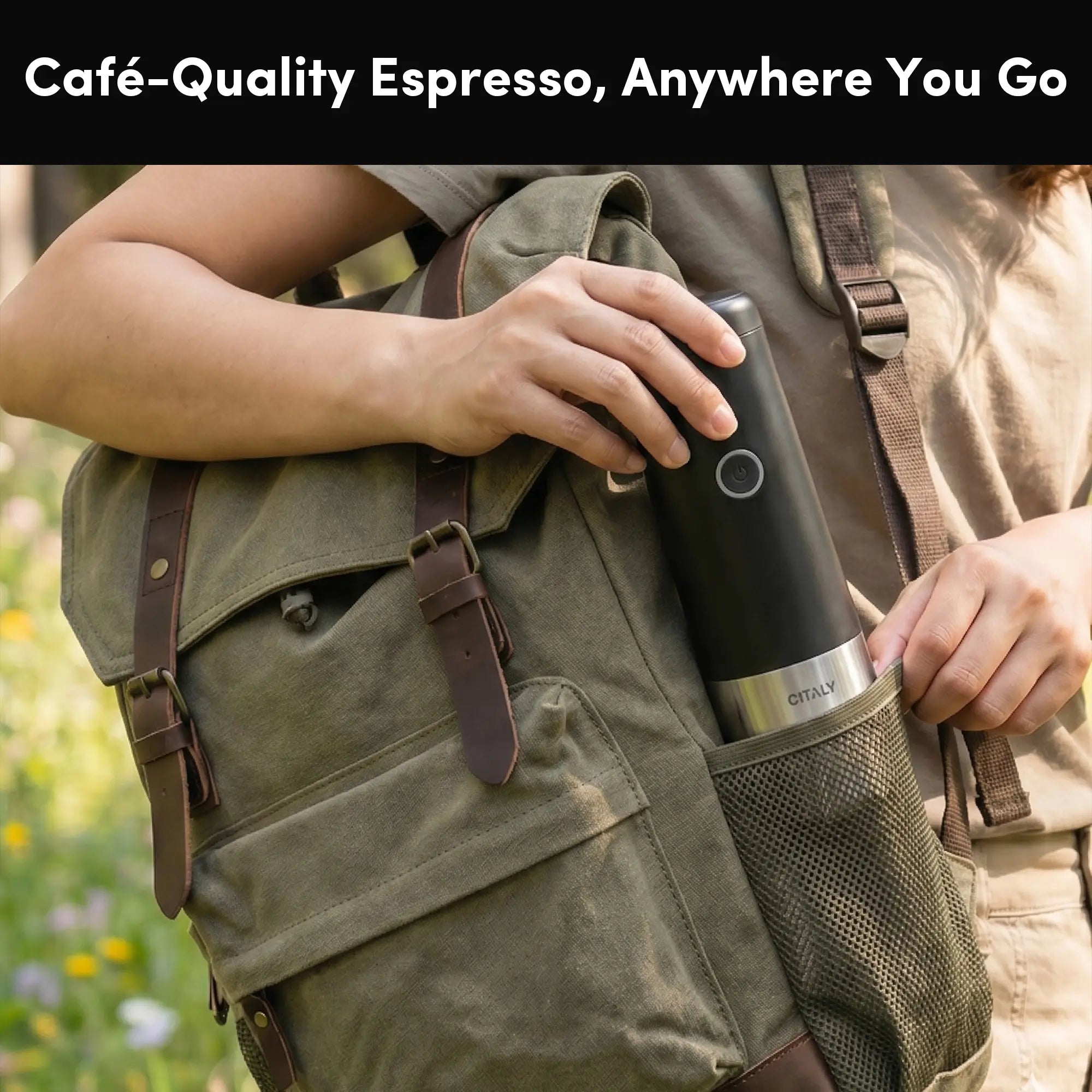 Citaly GO-1 Tragbare Espressomaschine, schnelle Selbsterhitzung, PD 3.0 Schnellladung, 3*2500mAh, Kapsel- & gemahlener Kaffee-kompatibel