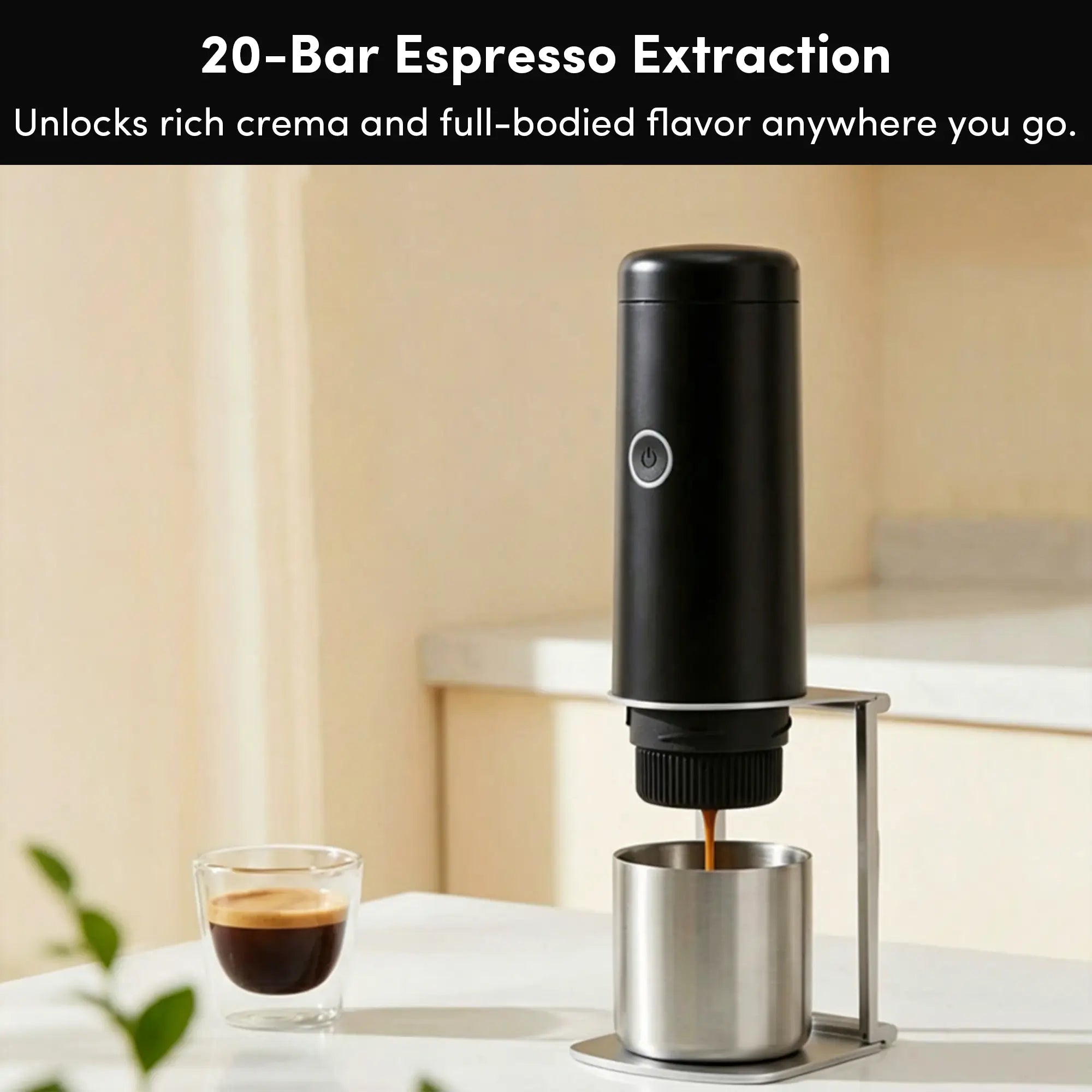 Citaly GO-1 Tragbare Espressomaschine, schnelle Selbsterhitzung, PD 3.0 Schnellladung, 3*2500mAh, Kapsel- & gemahlener Kaffee-kompatibel