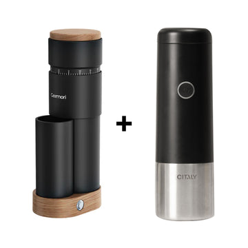 Geimori T38 Plus Coffee Grinder + Citaly GO-1 Portable Espresso Machine