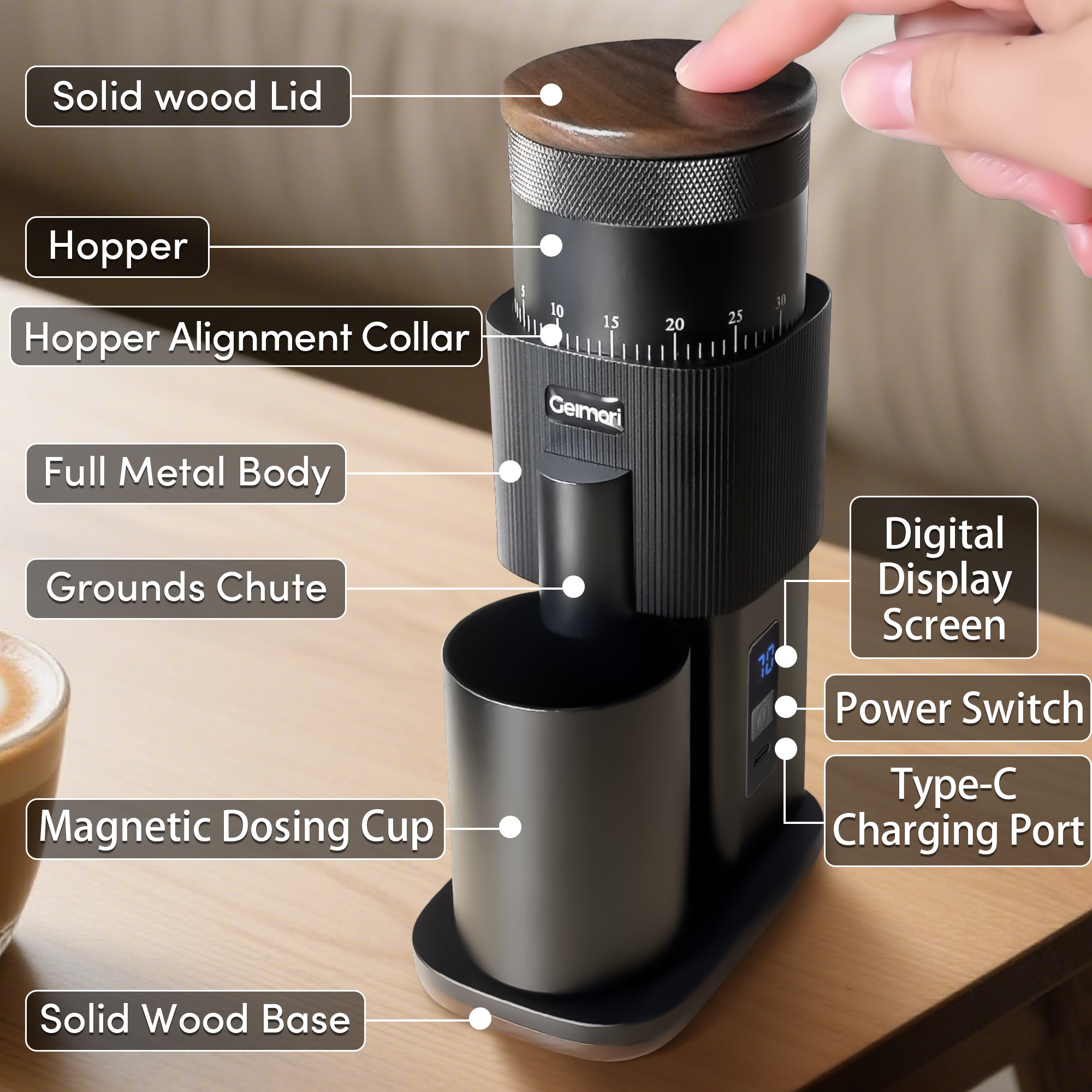 Geimori T38-The True Pro Grade Portable Coffee Grinder
