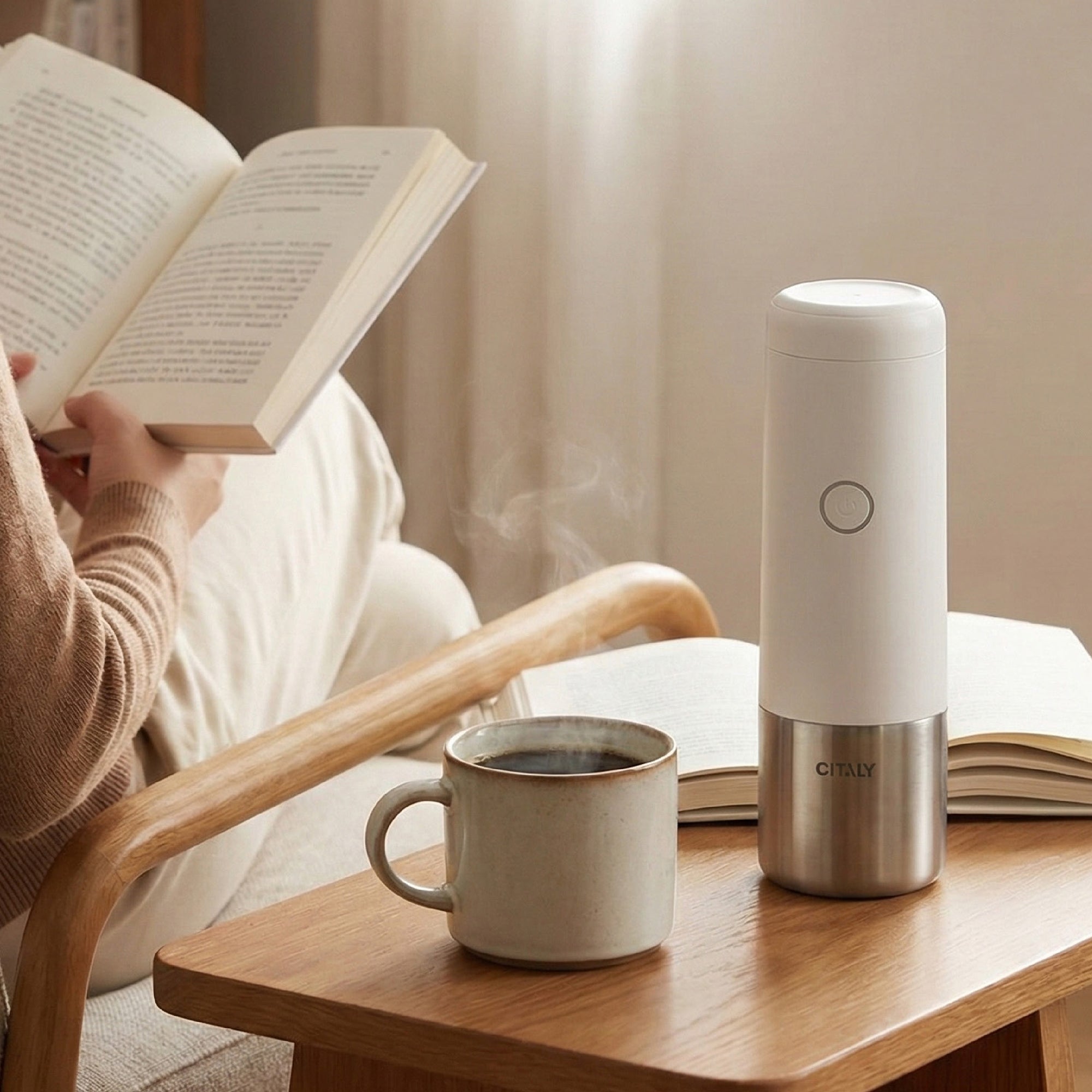 Citaly GO-1 Portable Espresso Machine, Fast Self-Heating, PD 3.0 Fast Charge, 3*2500mAh, Capsule & Ground Coffee Compatible