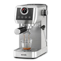 Espresso machine with a glass of coffee being dispensed on a white background, branded 'Wirsh'.