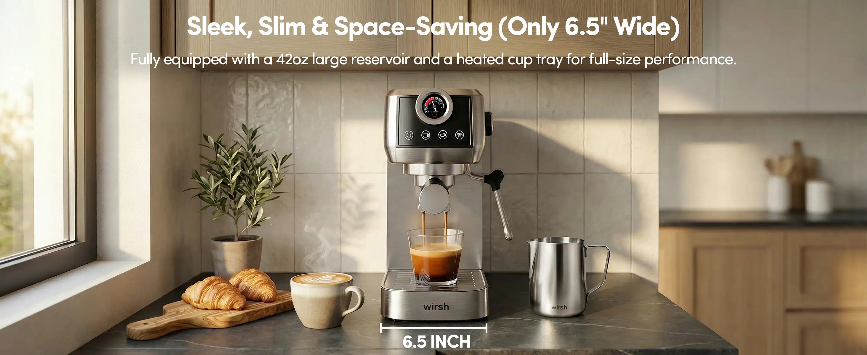 wirsh espresso machine sleek size 