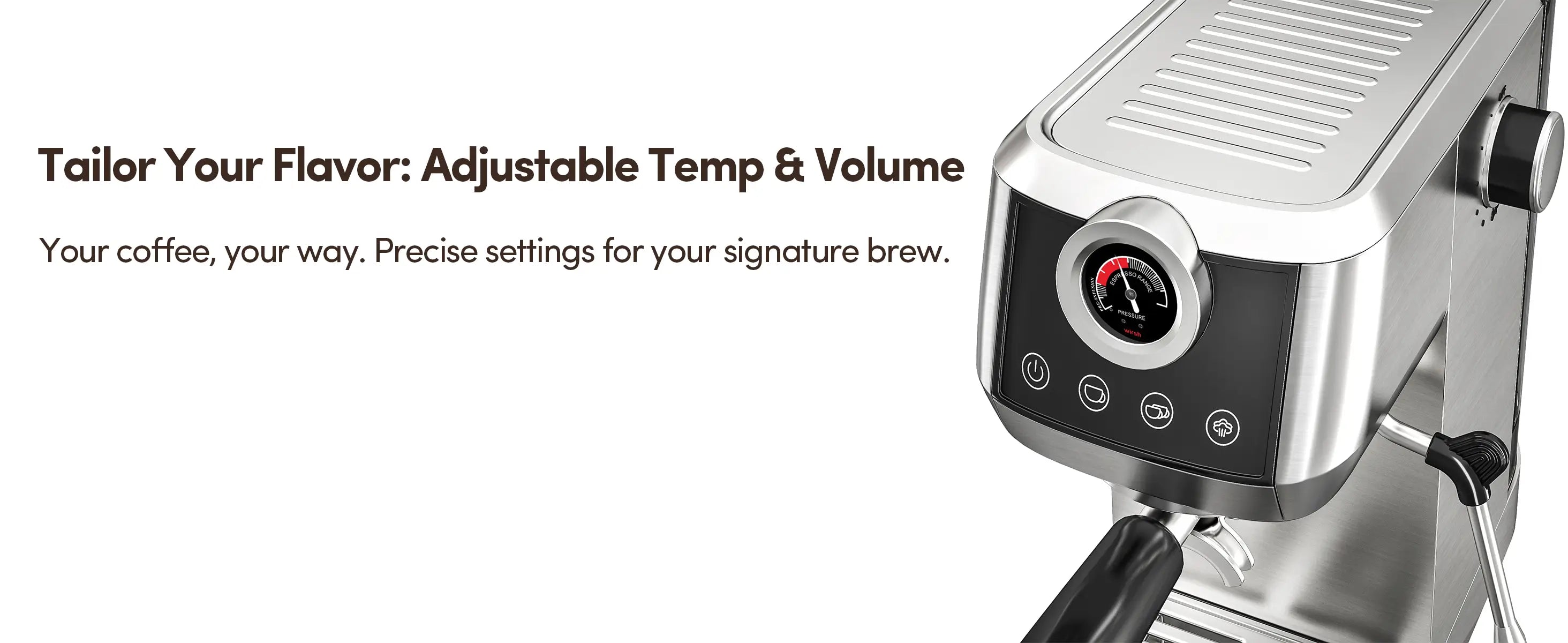Wirsh espresso machine with adjustable temperature and volume settings slider_item_hDeHtq