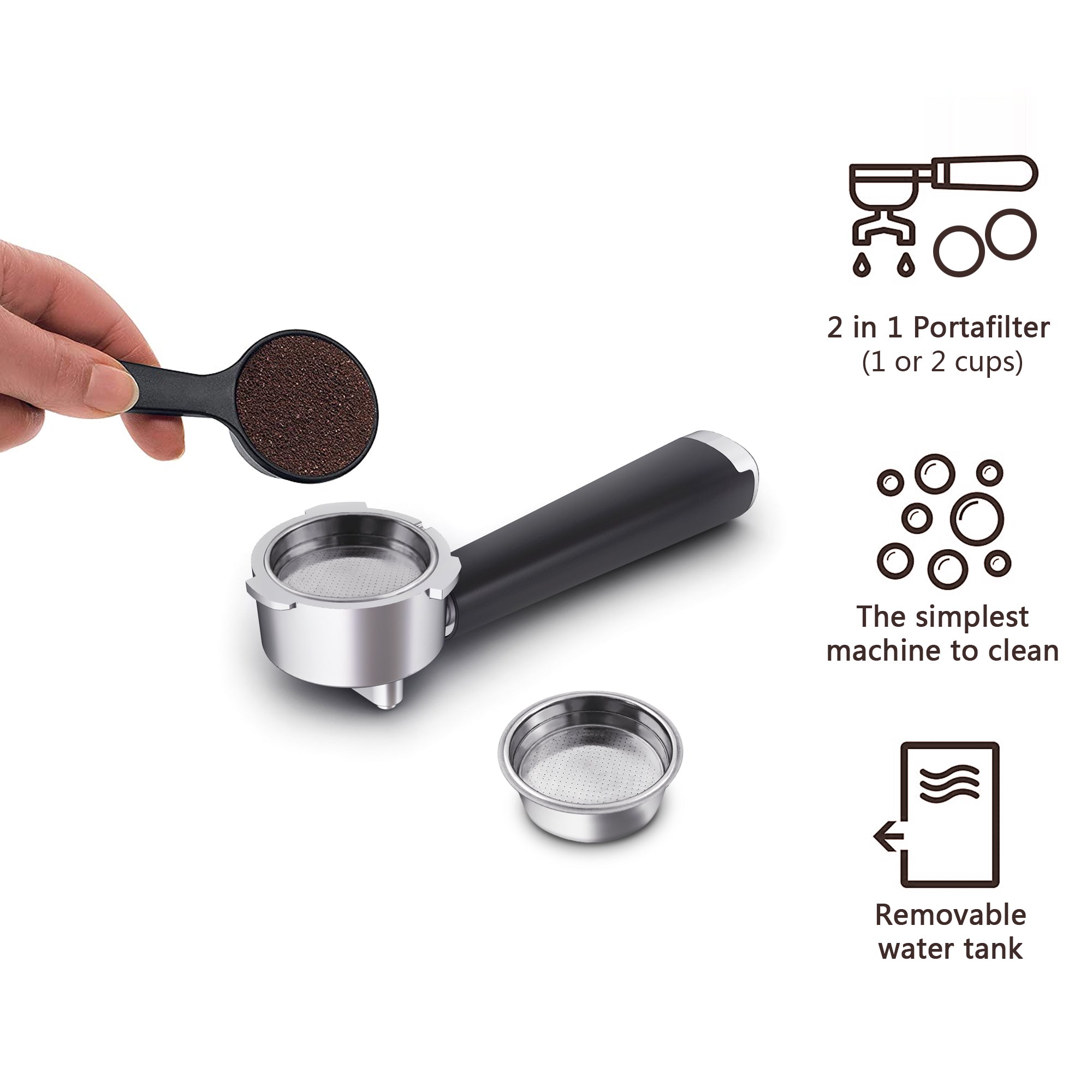 Poritafilter for Wirsh Espresso Machine CM5418
